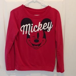Disney Red Long Sleeve Mickey Mouse Shirt Juniors
